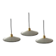 Set of three new electrified white enamelled sheet suspensions