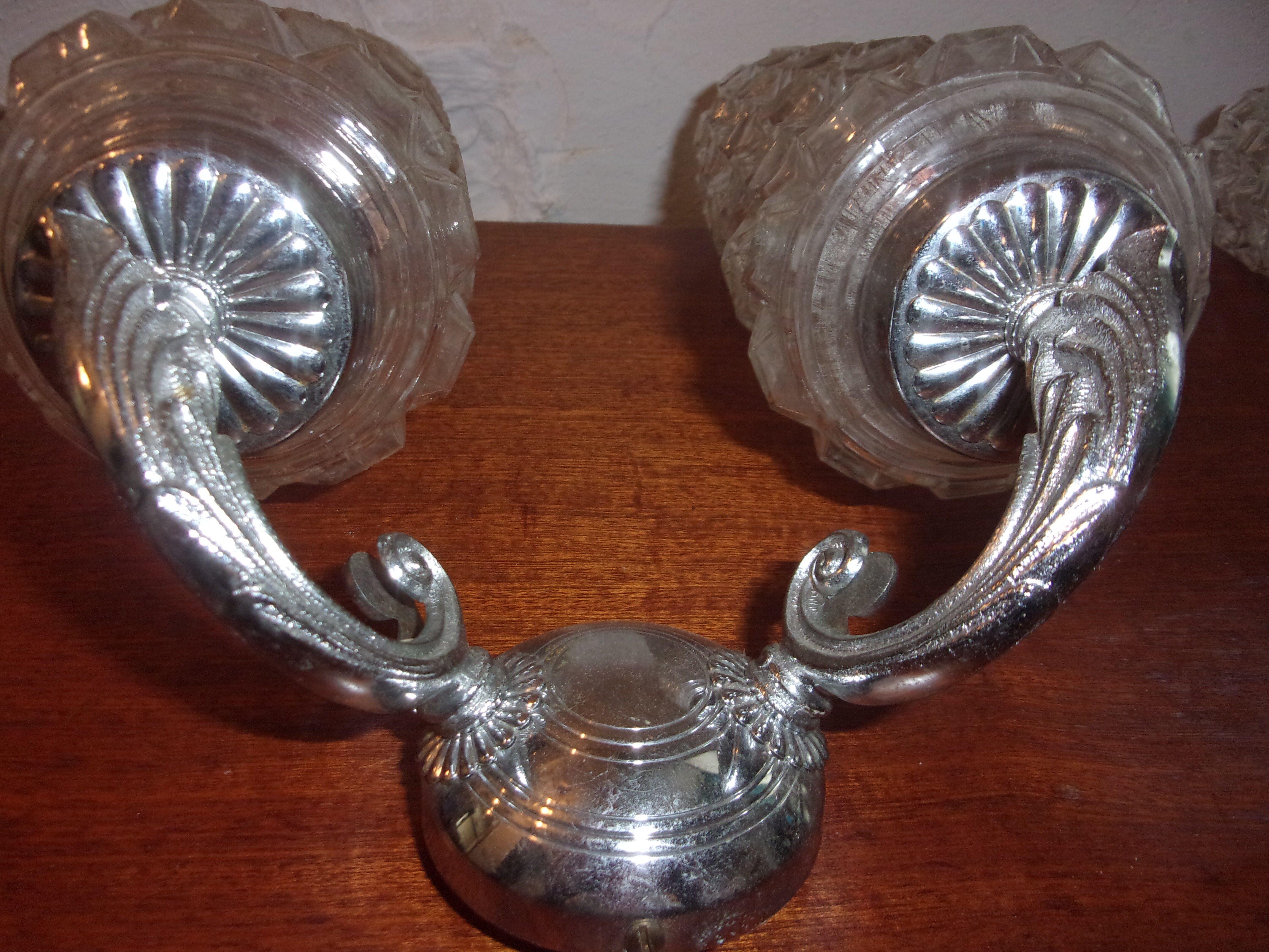 Set of 2 double wall sconces, 1960s