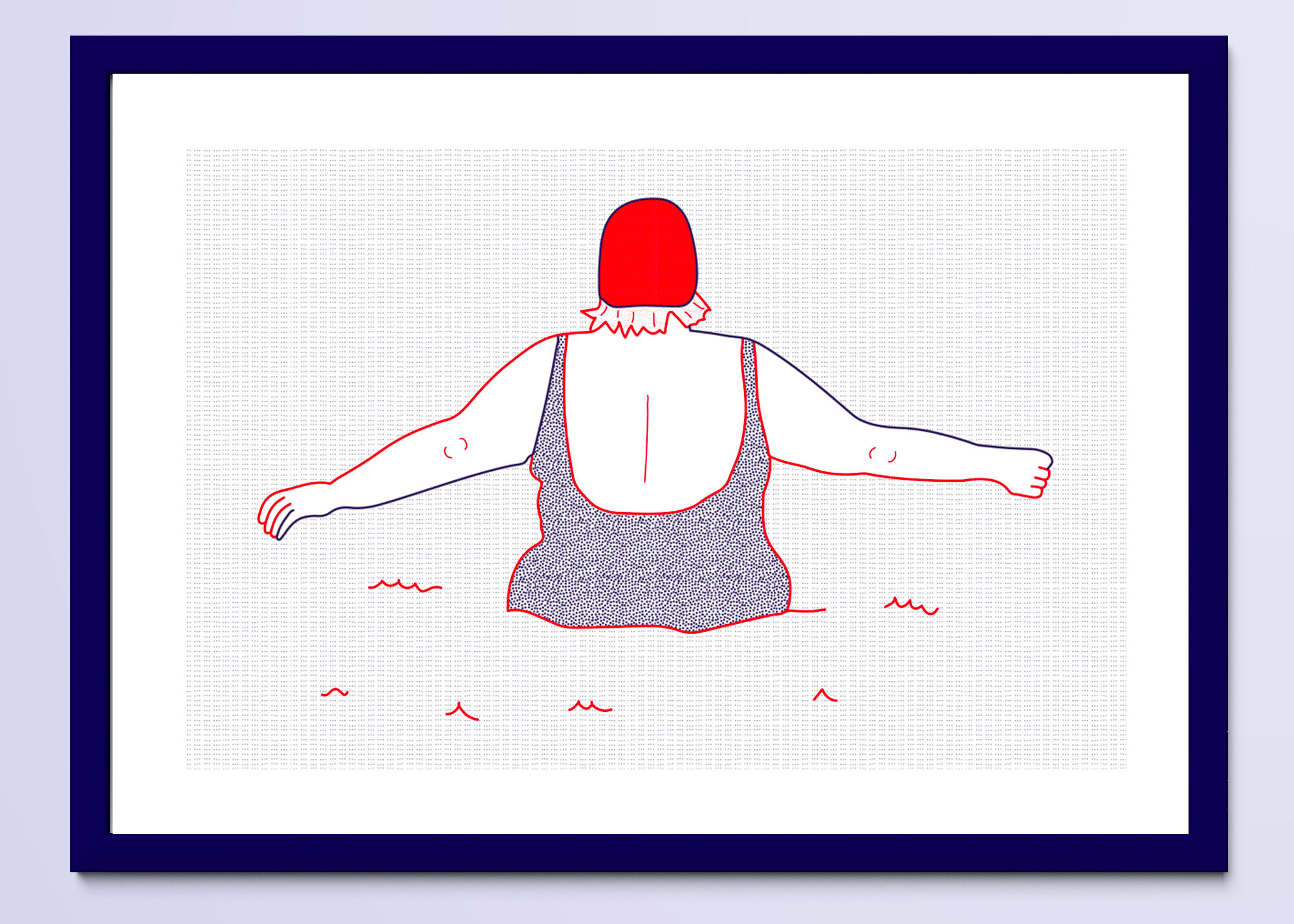 Illustration A4 naiade no. 2/8 brittany bather sea