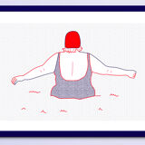 Illustration A4 naiade no. 2/8 bretagne baigneuse mer