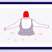 Illustration A4 naiade no. 2/8 bretagne baigneuse mer