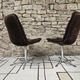 Pair of vintage velvet armchair chair 1970"