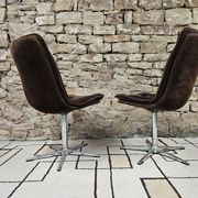 Paire de chaise fauteuil velour vintage  1970"