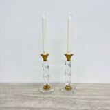 Set of 2 lucite twisted candle sticks, 1970’s