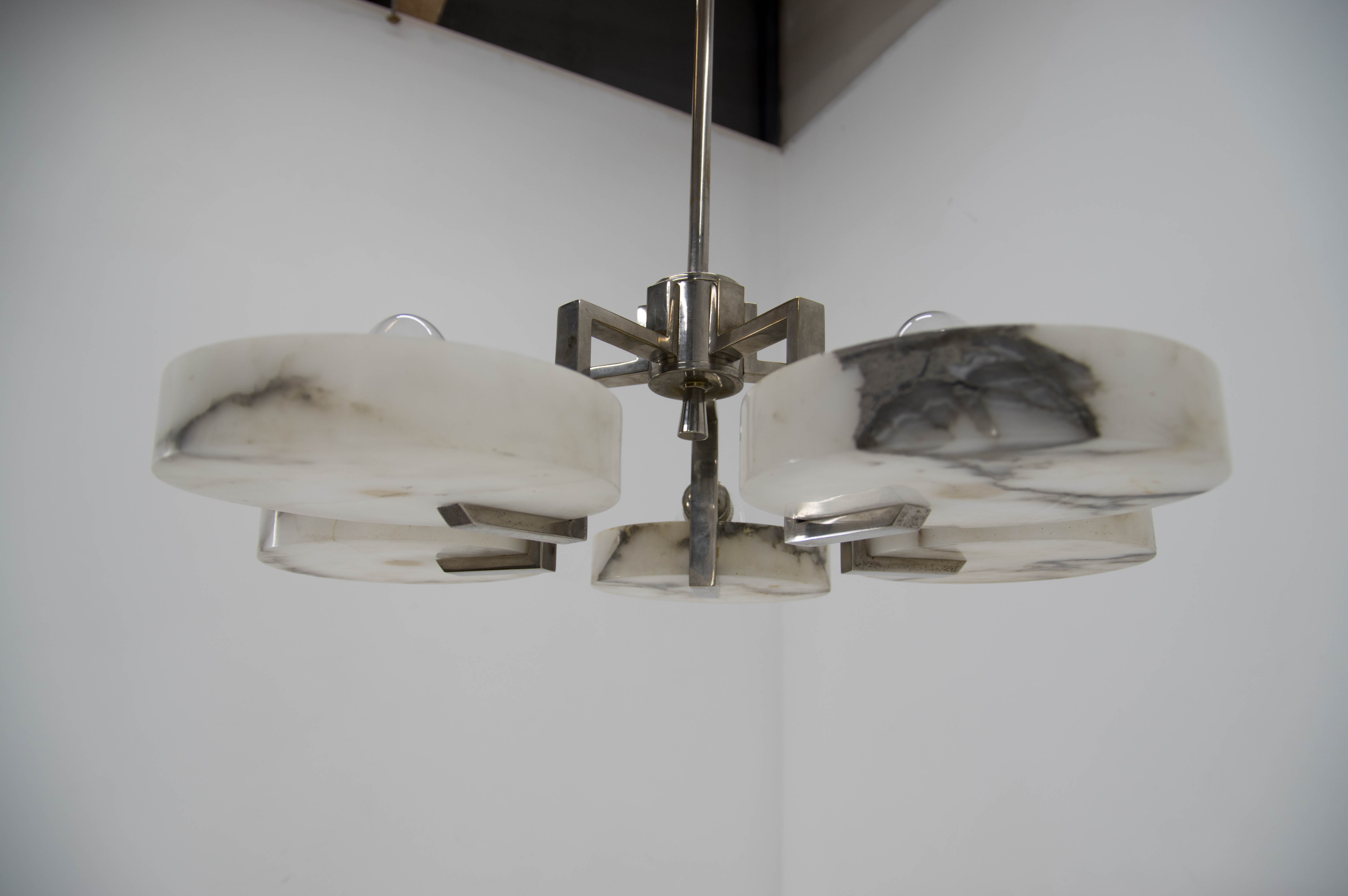 Marble art deco chandelier, 1930