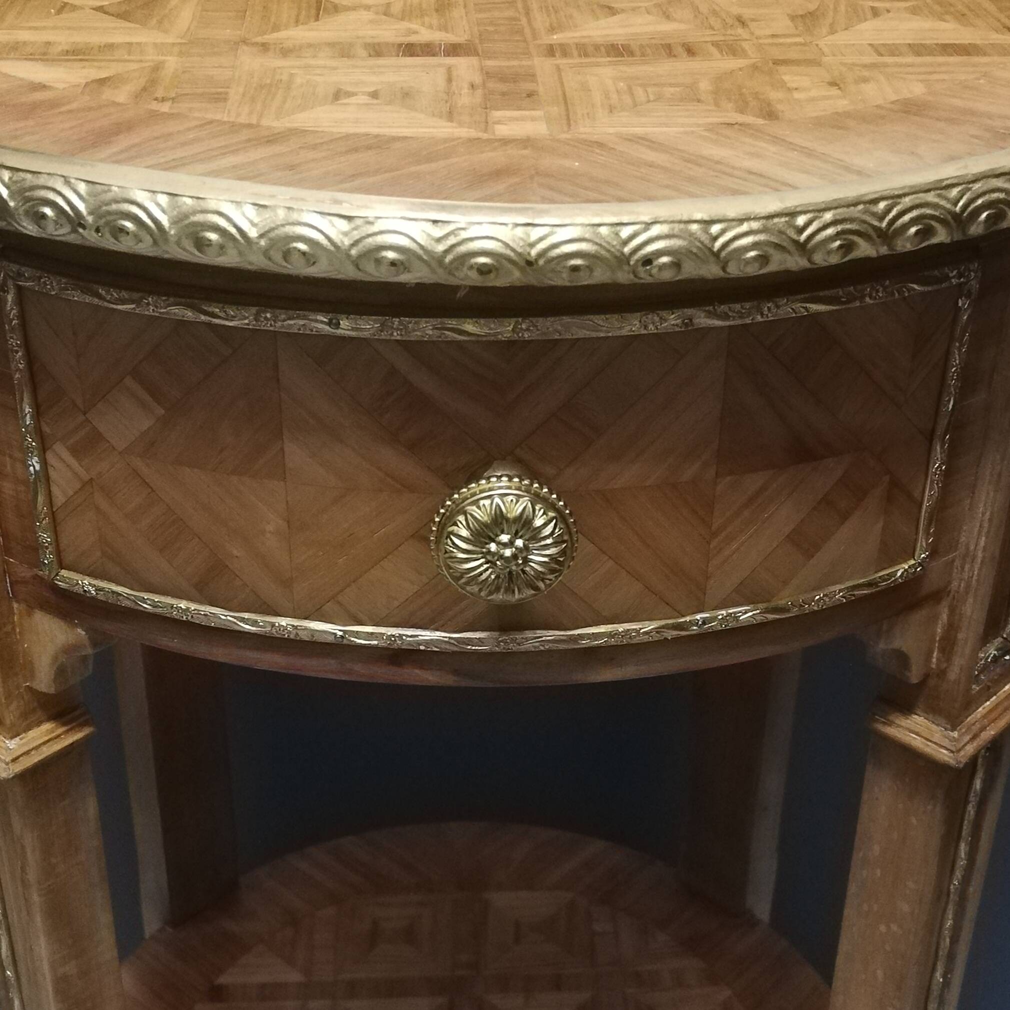 Louis XV style marquetry pedestal table or coffee table