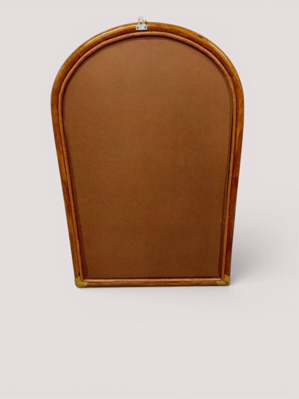 Miroir arche vintage en rotin et bambou (90x61 cm) – Style Riviera, années