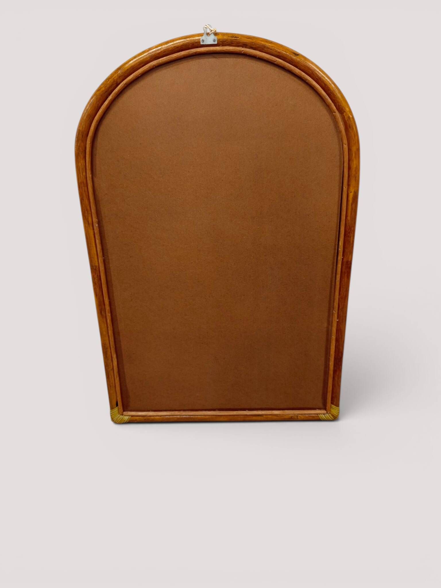 Vintage arch mirror in rattan and bamboo (90x61 cm) – Riviera style, years