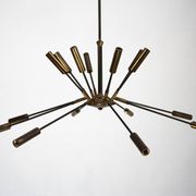 Rare Stilnovo 16-Arm Brass Sputnik Chandelier – 92 cm Diameter – Italy, 195