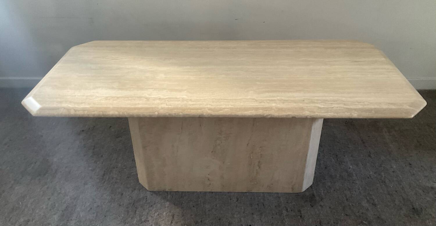 1970s travertine coffee table