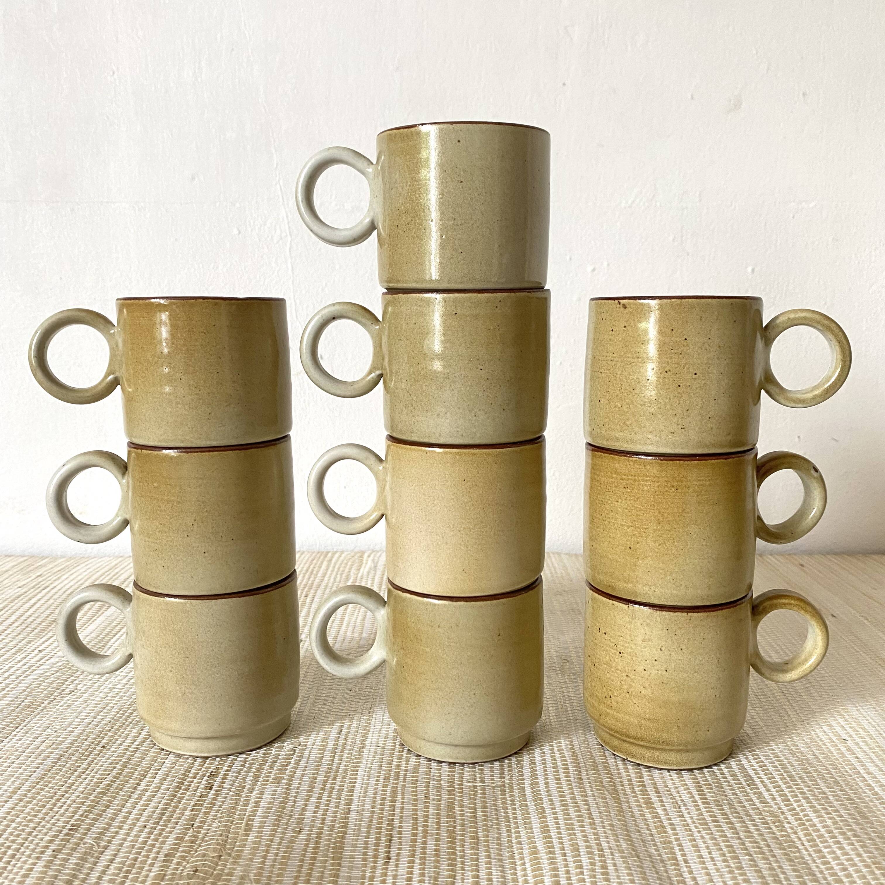 Stoneware coffee mugs