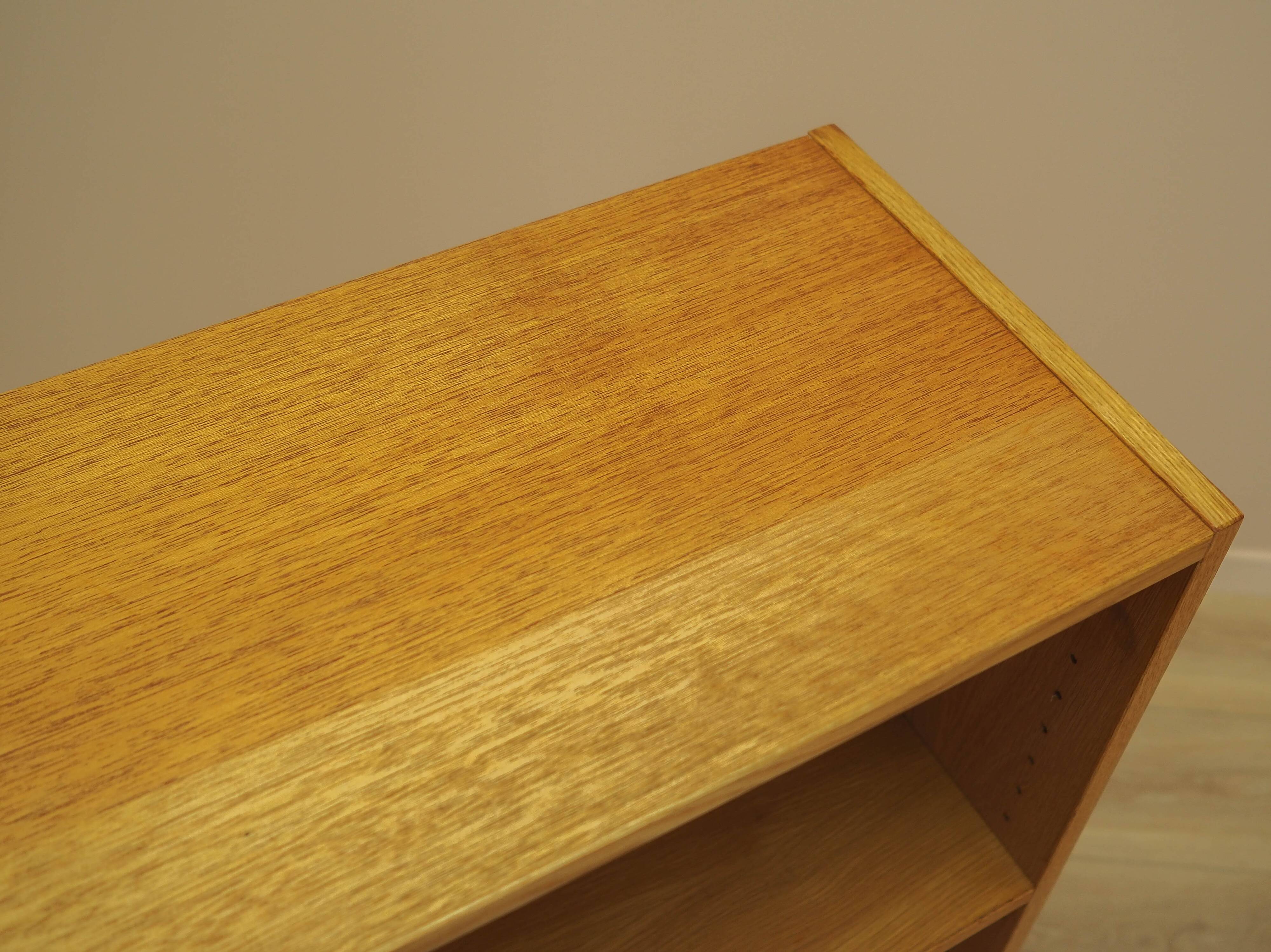 Ash shelving unit on splayed legs, Denmark, 1960s