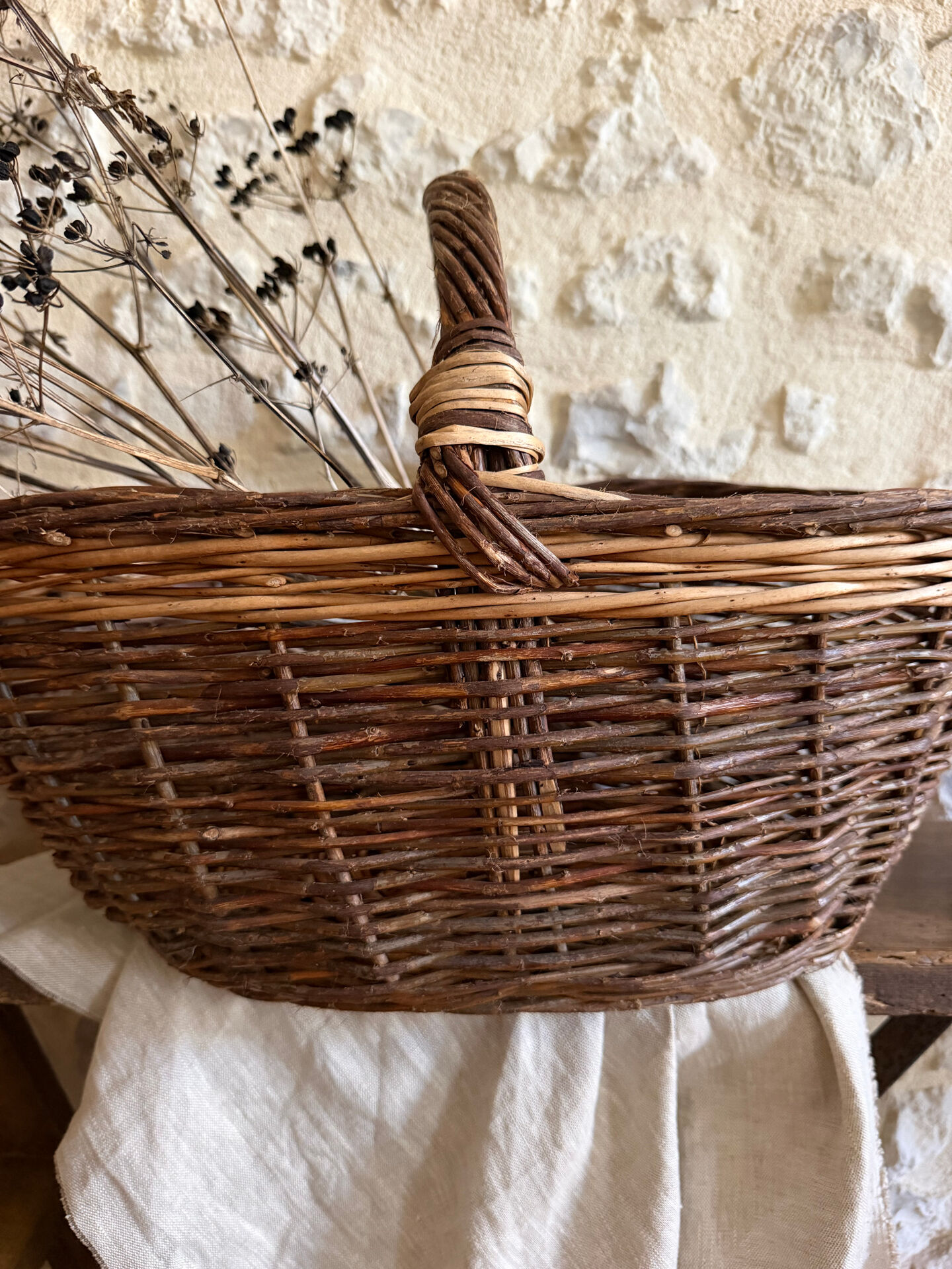 Large vintage harvest basket