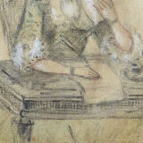 Drawing by marie françoise de saint aubin - (1753-1822). framework of the eighteenth century.