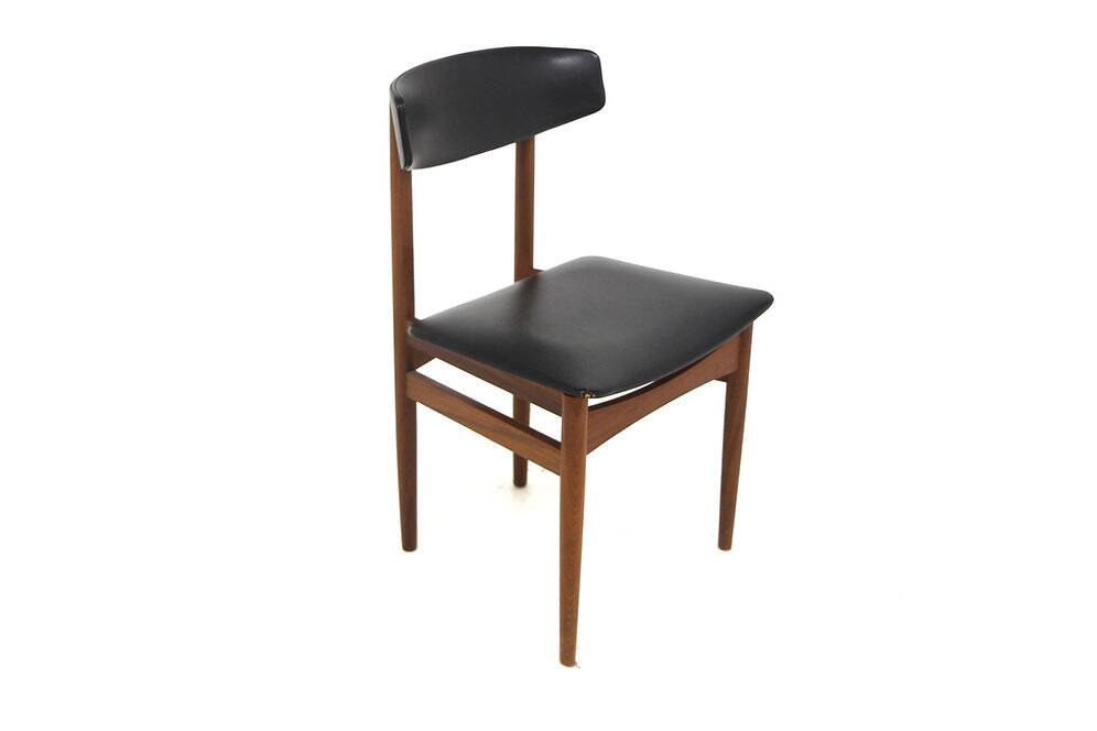 Chaise scandinave en teck en skaï, Danemark, 1960
