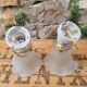 Pair of tulip and porcelain sconces