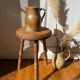 Vintage stool in raw wood