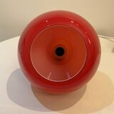Red Opaline Glass Pendant Light 1970 Space Age Ceiling Lamp Free Form Orange