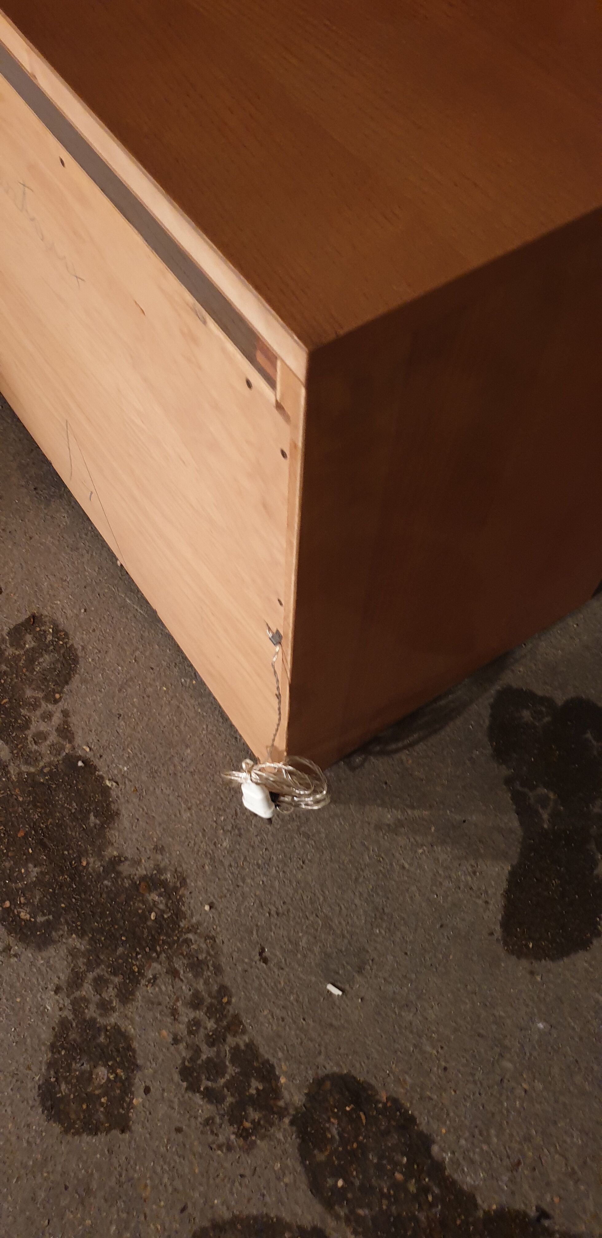 Secretary with vintage flap lamp casserole