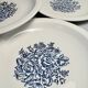 Set of 10 antique Lunéville flat plates – blue floral decoration