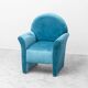 Paire de fauteuils en velours bleu vintage des années 1970 modernisme