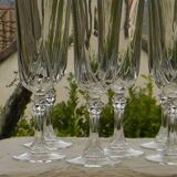 6 crystal champagne flutes from ARQUES. AUTEUIL model.