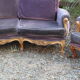 Canapé Voltaire arrondi velours violet