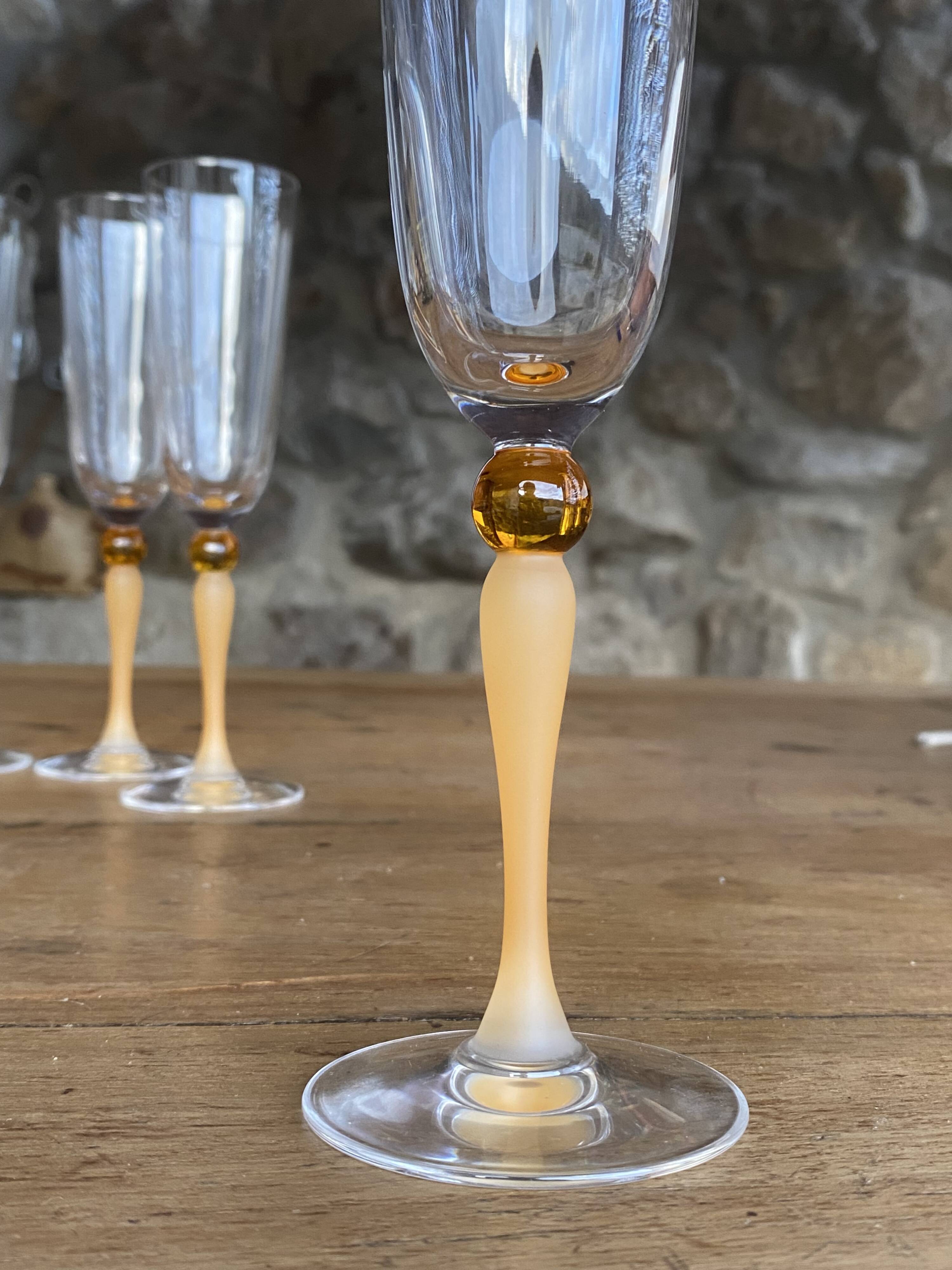 4 flutes de champage cristal d’Arques