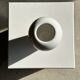 Oblong white vase H:20cm