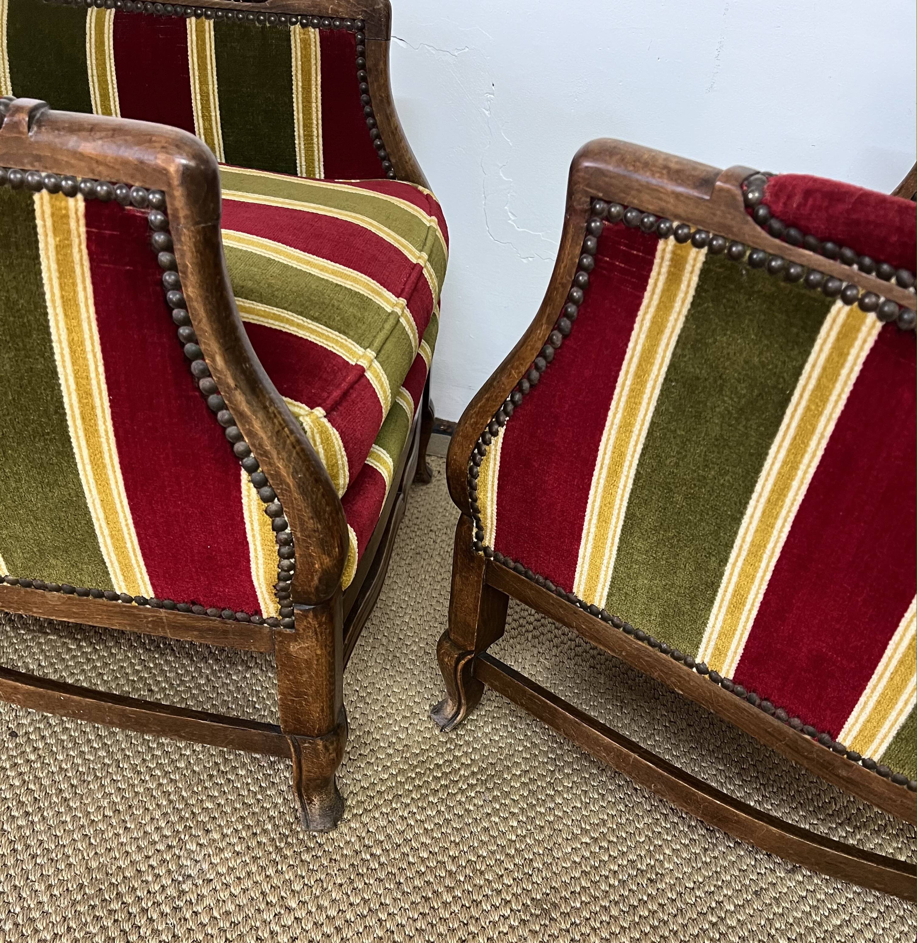 Pair of vintage convertible armchairs