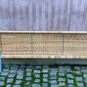 Scandinavian bed foot in bamboo, rattan, and wicker 1990 140cm