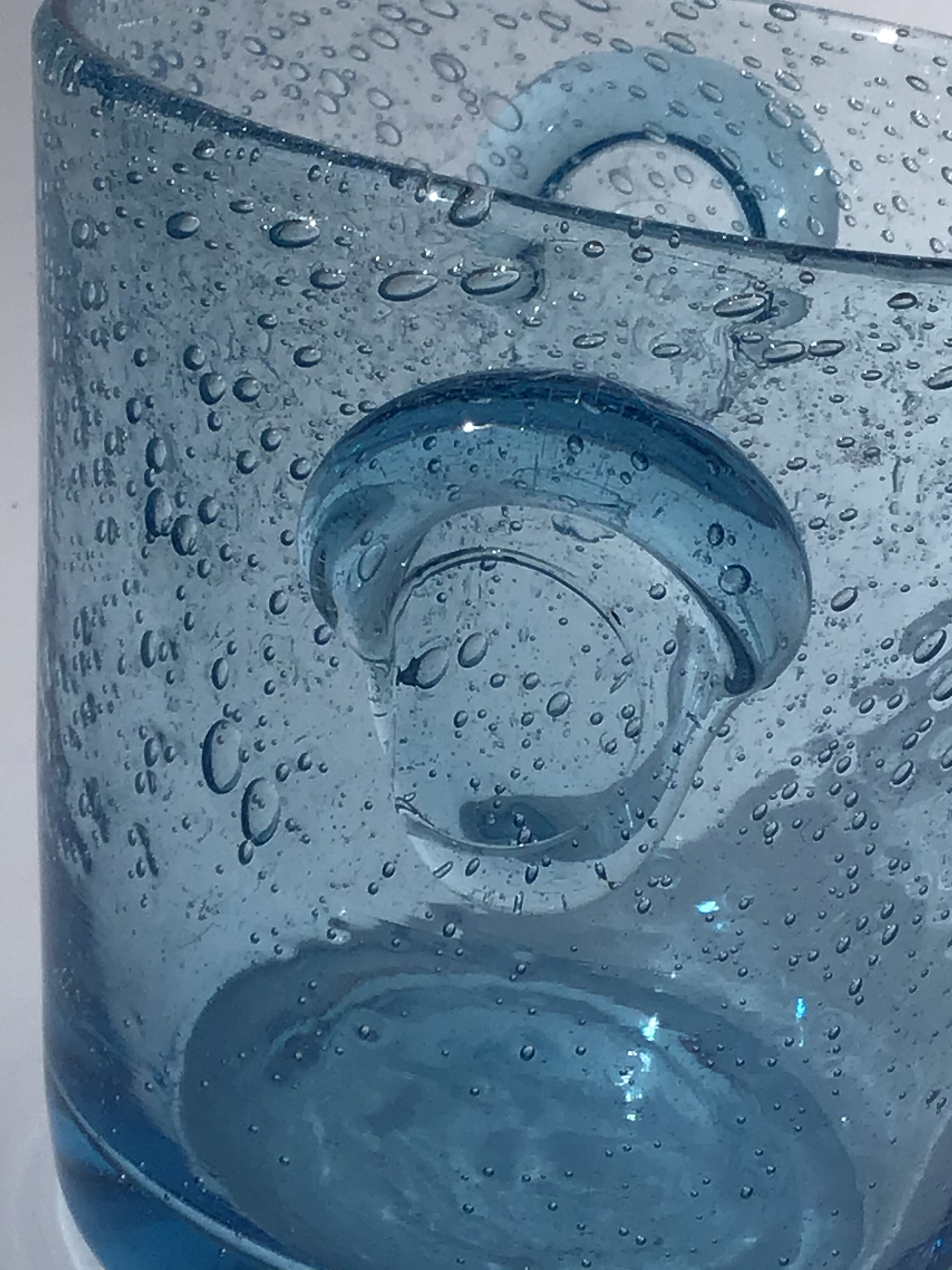 Biot blue bubble glass ice bucket