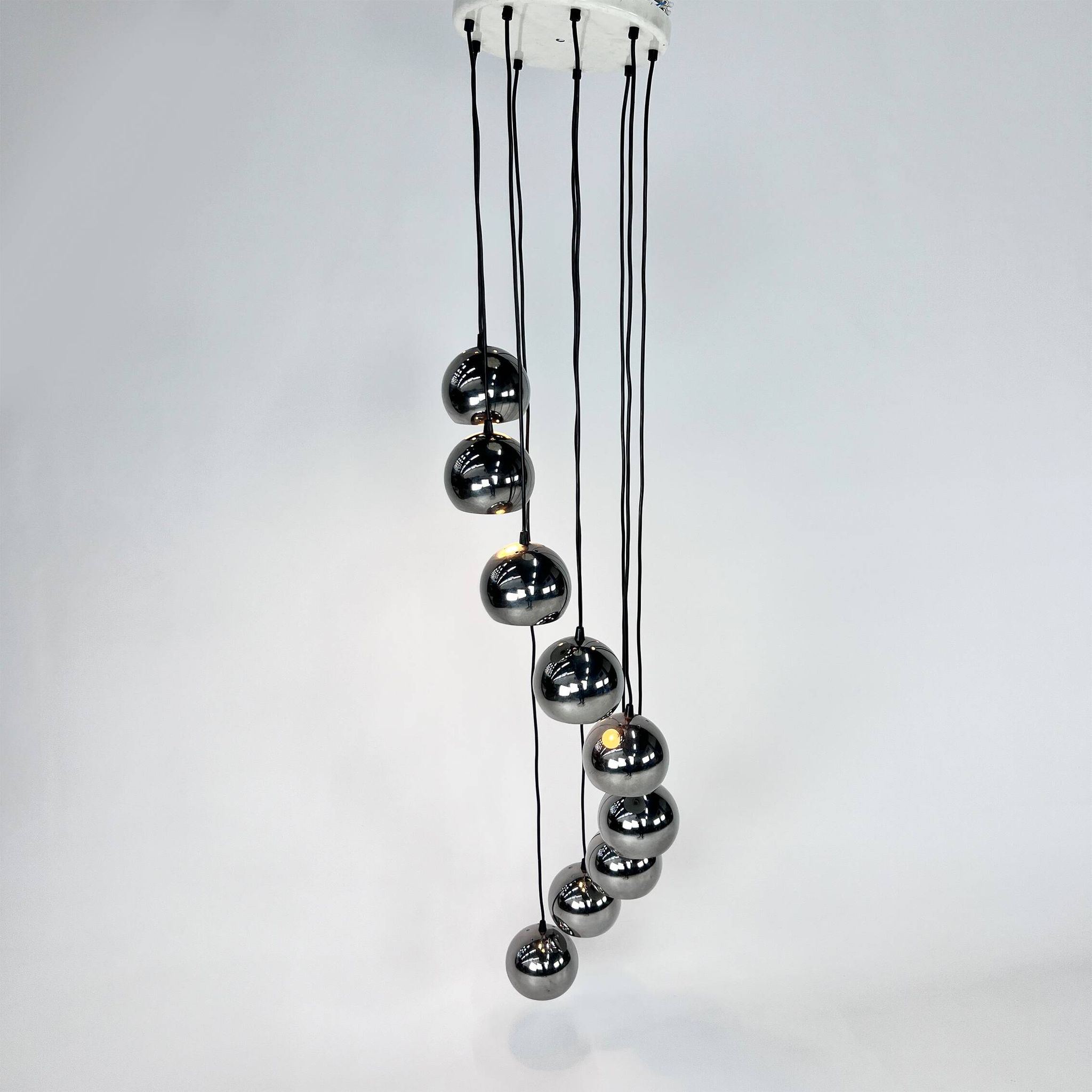 Lustre Cascade Mid Century en Chrome, 1960s
