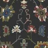 Black floral home rug
