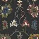 Black floral home rug