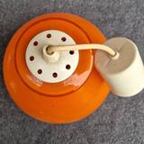 Orange opal glass pendant light from the 70s
