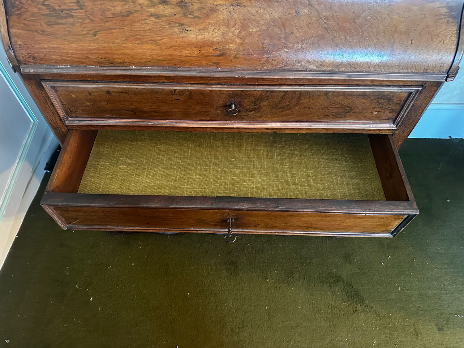19th-century walnut and marble toilet commode in Louis Philippe style