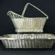 Christofle France Wine Basket Bottle Holder & Bread Basket Vannerie-Mid Century