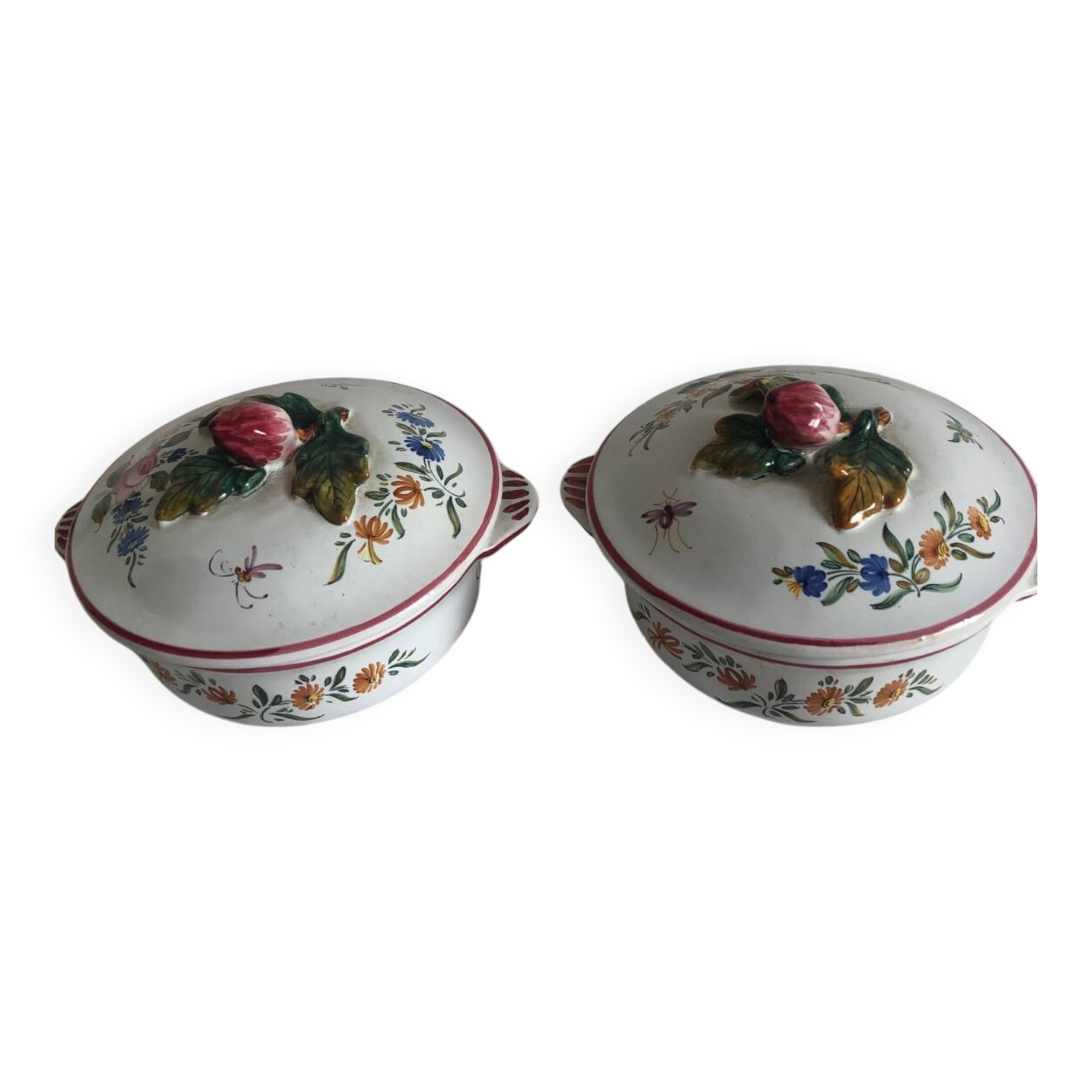 Lot of ceramic pieces Emile Tessier Malicorne sugar bowl candy dish