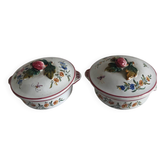 Lot of ceramic pieces Emile Tessier Malicorne sugar bowl candy dish