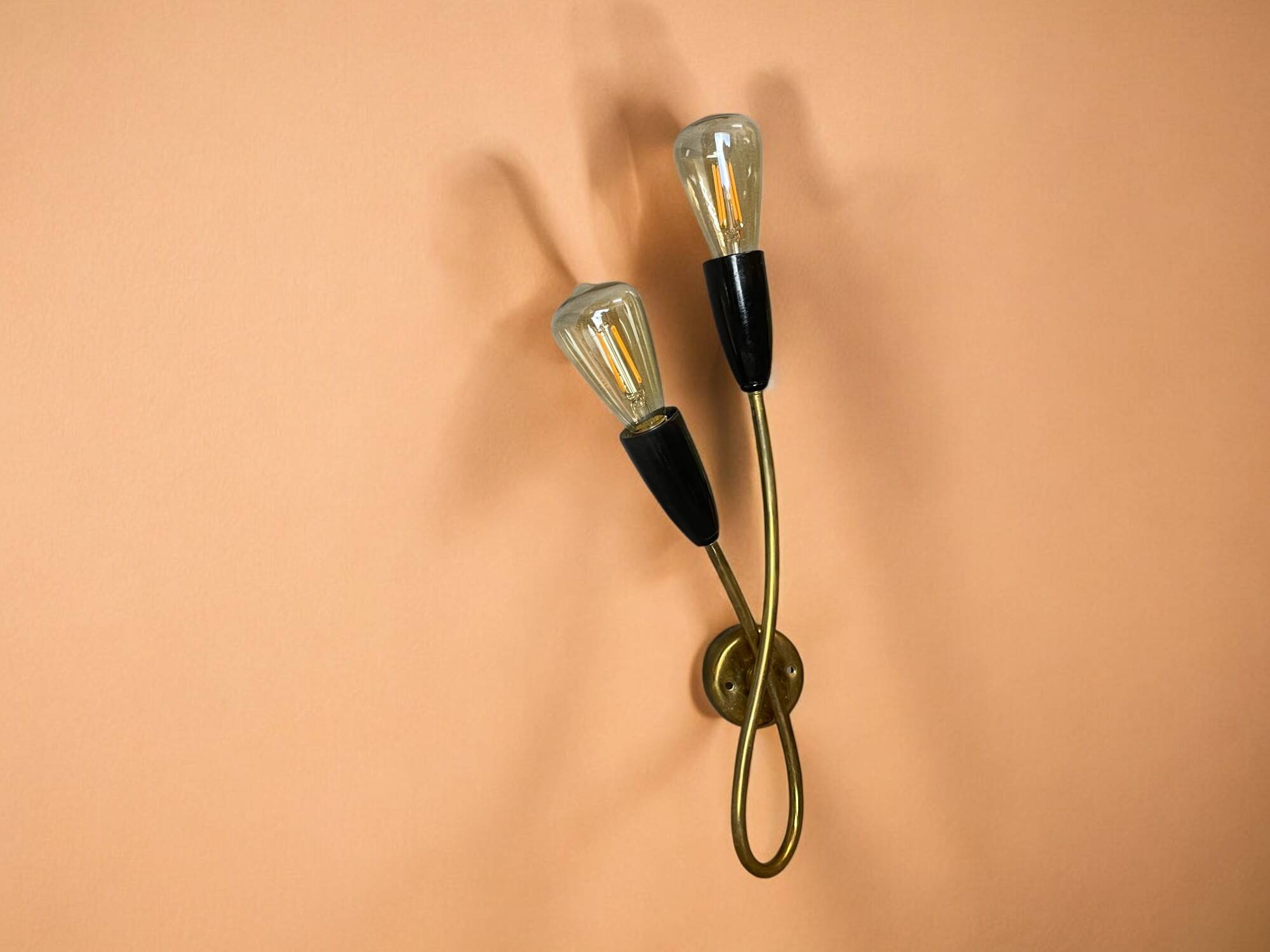 Mid Century double sconce wall lamp