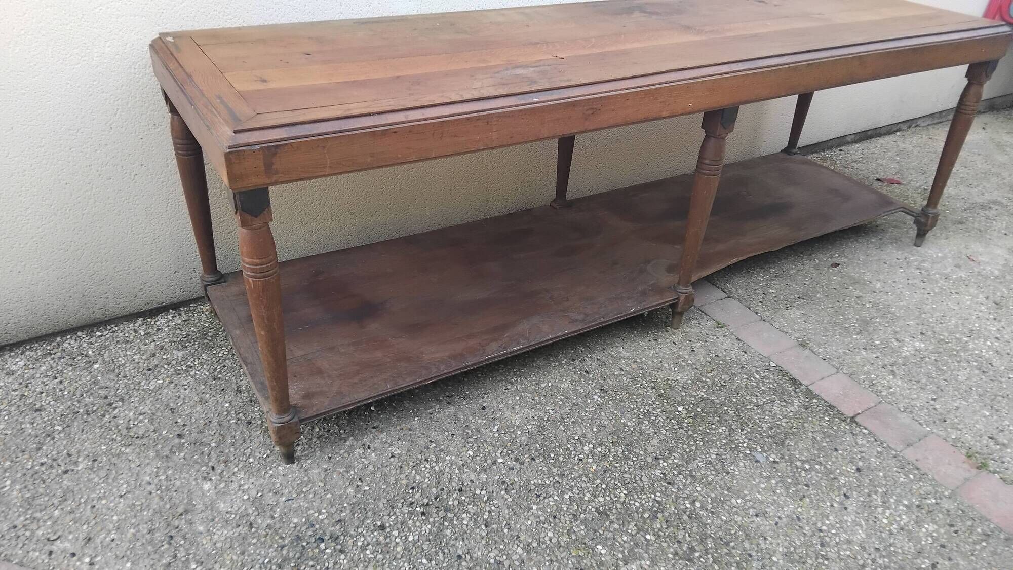 Grande table Drapier ancienne XIX eme meuble métier atelier tissu commerce