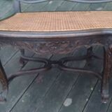 19th century louis xv style bench in wood and canework