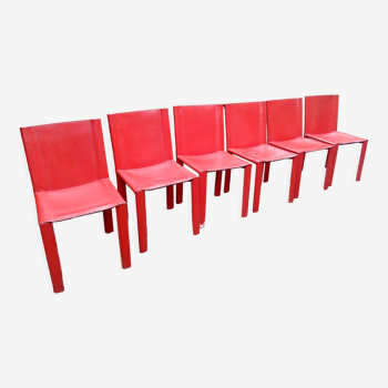 Ensemble de 6 chaises Coral design Tito Agnoli, édité par Matteo Grassi