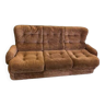 Brown velvet sofa, space age 70s