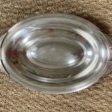 Art deco flat in silver metal 1930, antique silverware