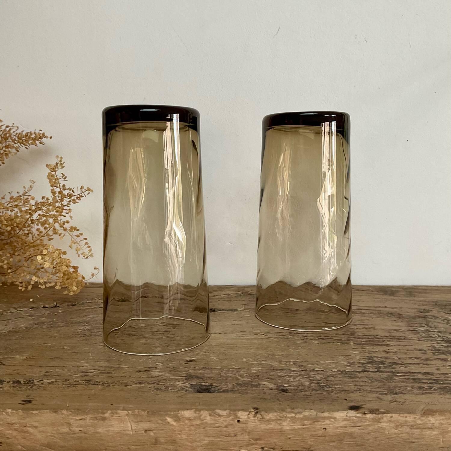6 LUMINARC France smoked glasses