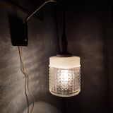 Wall lamp in wood and chrome glass 70s