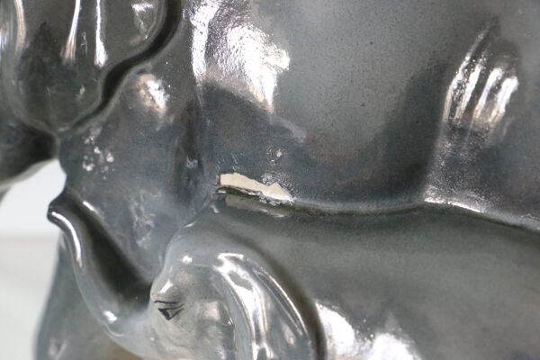 Céramique éléphant et éléphanteau