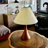 Large vintage table lamp by fog and morup in teak denmark 1960